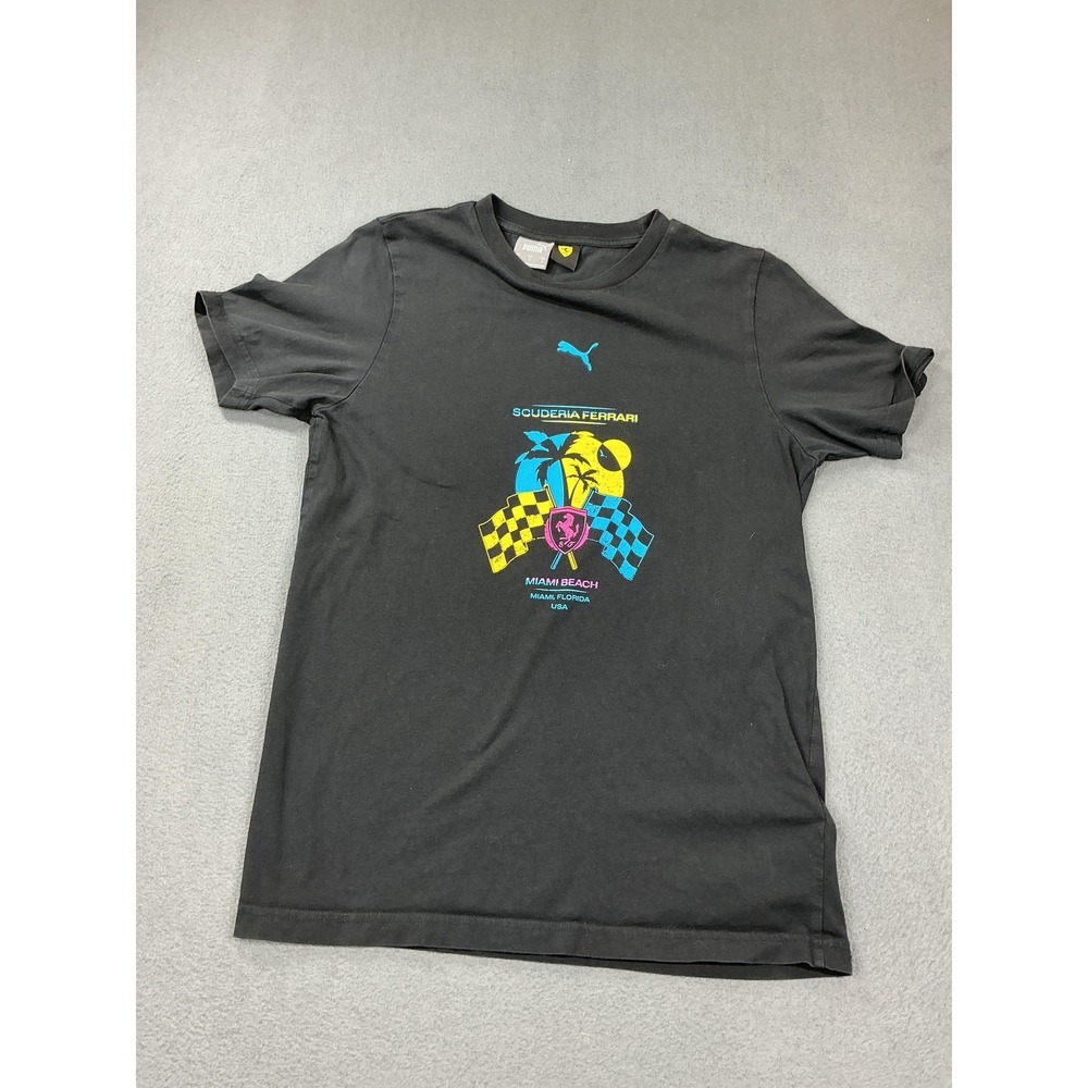 Scuderia Ferrari Shirt‎ Mens Small Black Racing Formula 1 Miami Beach Puma